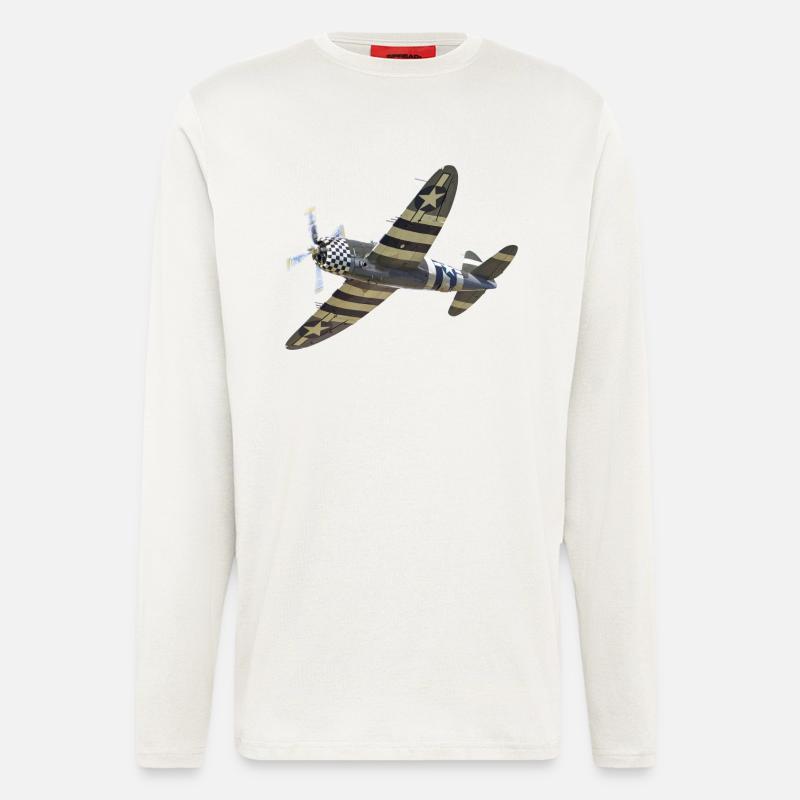 P-47 Thunderbolt - Langarmshirt - made by SPREAD  - OFF WHITE