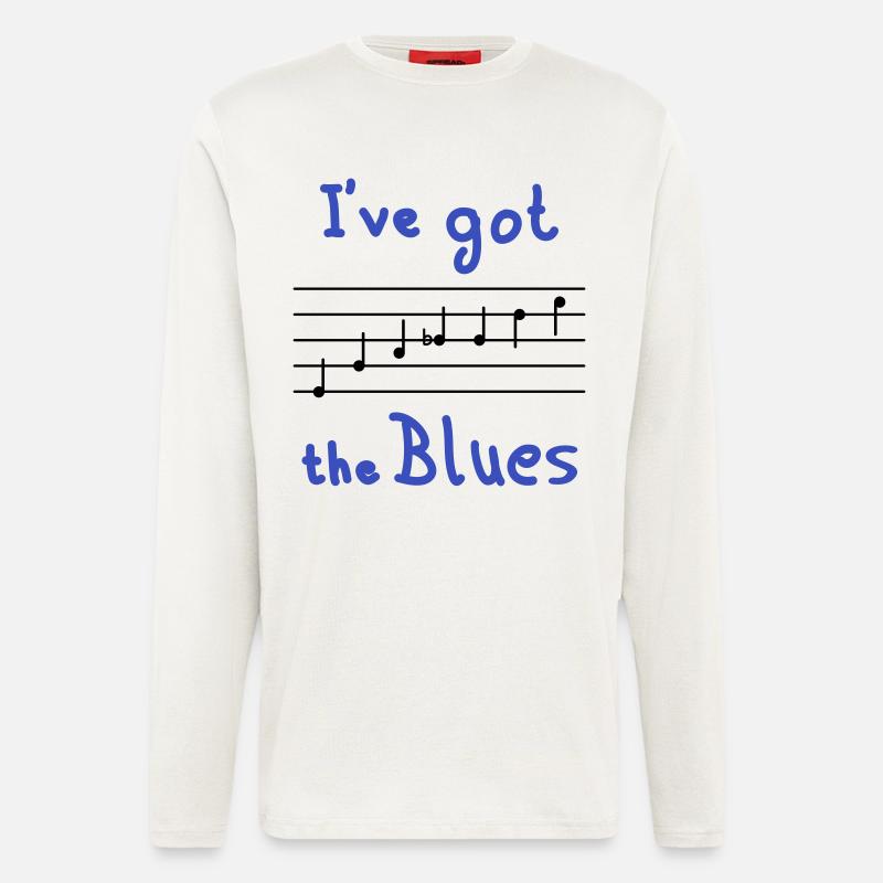 Blues Tonleiter in E - dunkel - Langarmshirt - made by SPREAD  - OFF WHITE