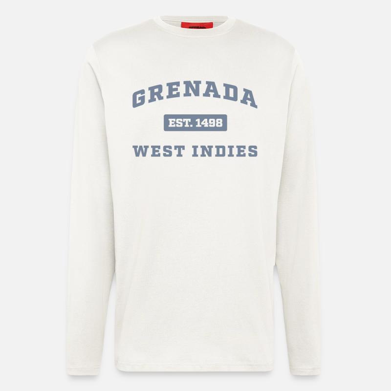 Grenada Westindien Est. 1498 - Langarmshirt - made by SPREAD  - OFF WHITE