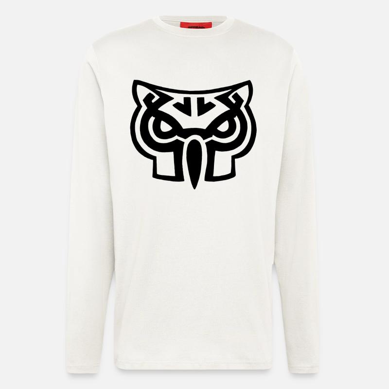 Schwarzer Eulenkopf - Langarmshirt - made by SPREAD  - OFF WHITE