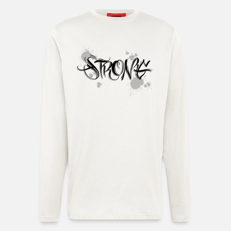 Stark Strong Motivation Graffiti - Langarmshirt - made by SPREAD  - OFF WHITE