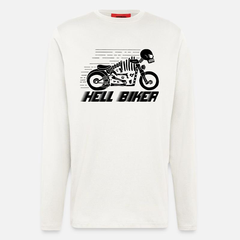 Motorcycle black skeleton - Longsleeve - made by SPREAD  - OFF WHITE