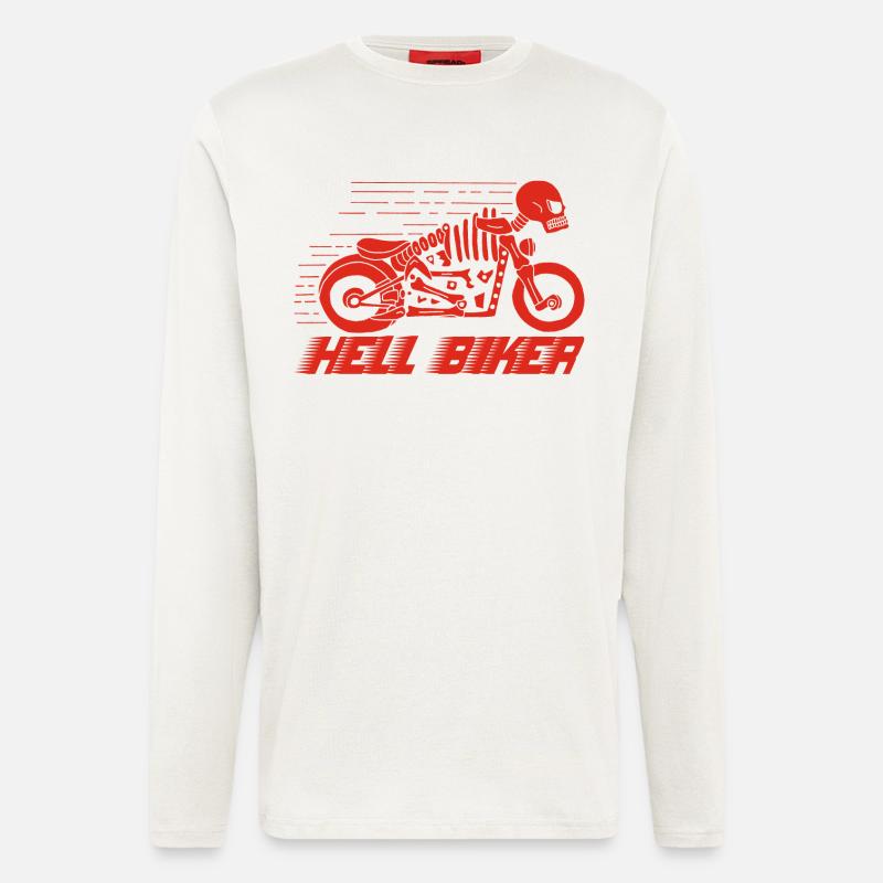 Red skeleton motorcycle - Longsleeve - made by SPREAD  - OFF WHITE