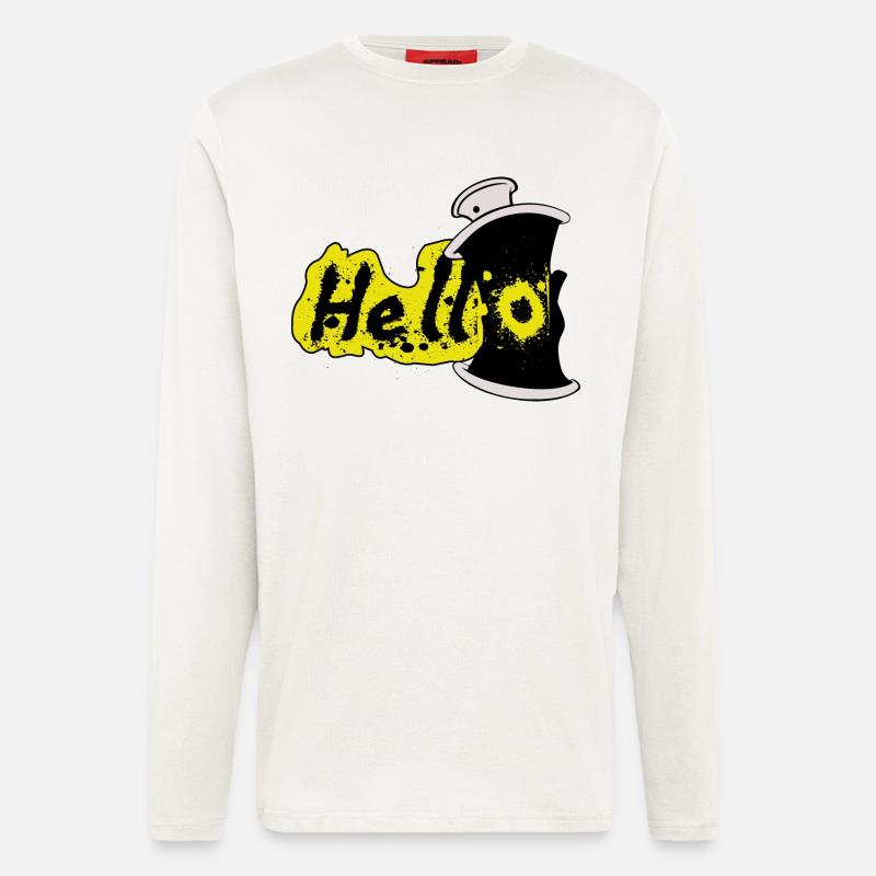 Hallo Spray Effekt - Langarmshirt - made by SPREAD  - OFF WHITE