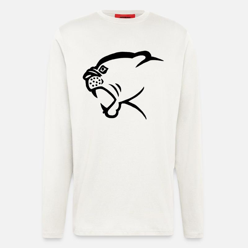 Schwarzer Pantherkopf - Langarmshirt - made by SPREAD  - OFF WHITE
