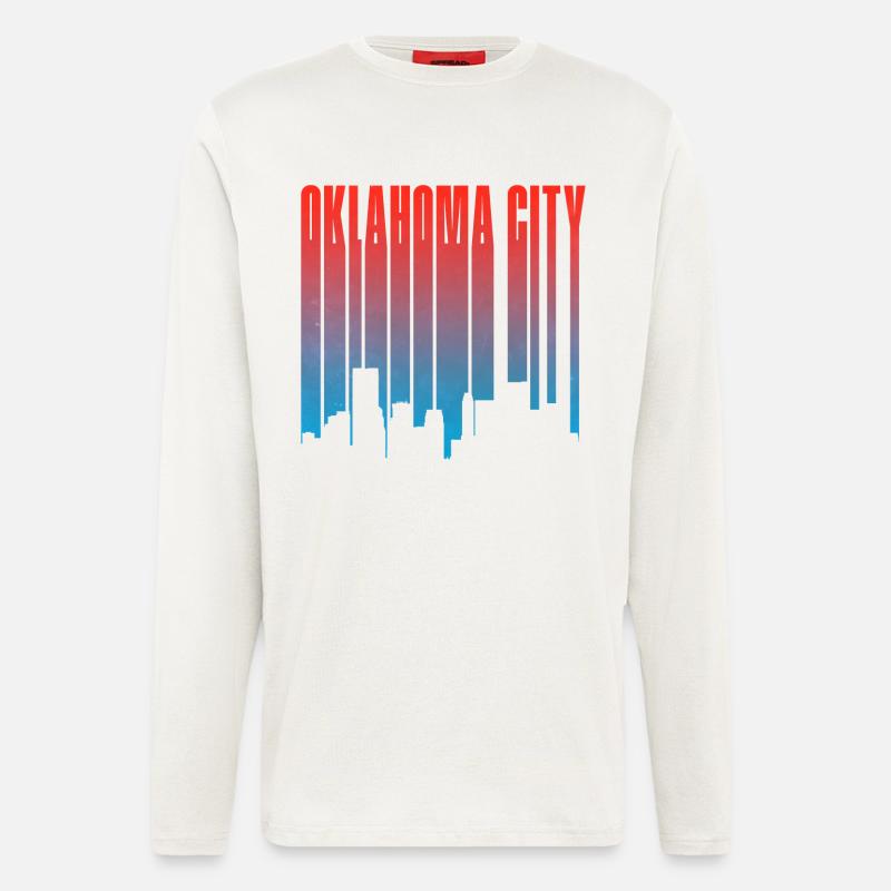 Oklahoma City Skyline Gradient - Longsleeve - made by SPREAD  - OFF WHITE