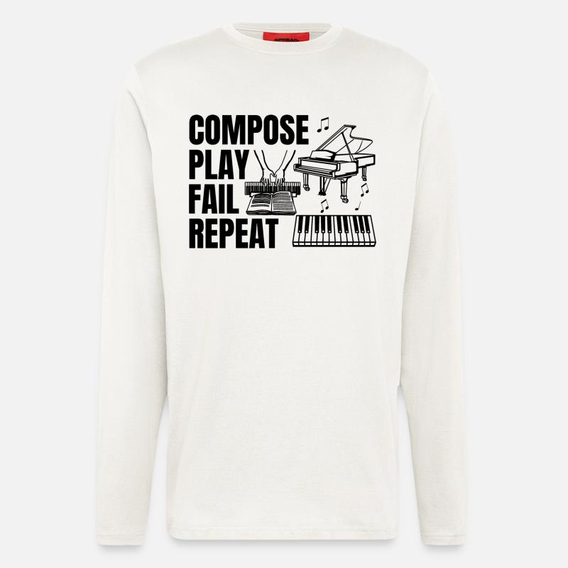Pianist tägliche Routine - Langarmshirt - made by SPREAD  - OFF WHITE