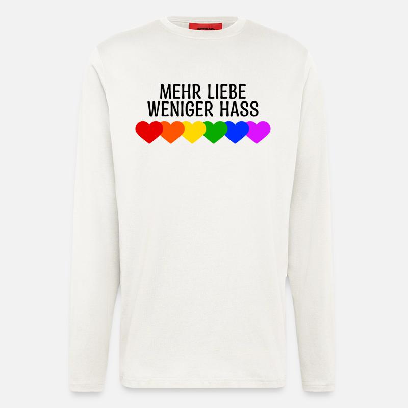 Regenbogen Herz Lgbt Bisexuell Statement - Langarmshirt - made by SPREAD  - OFF WHITE