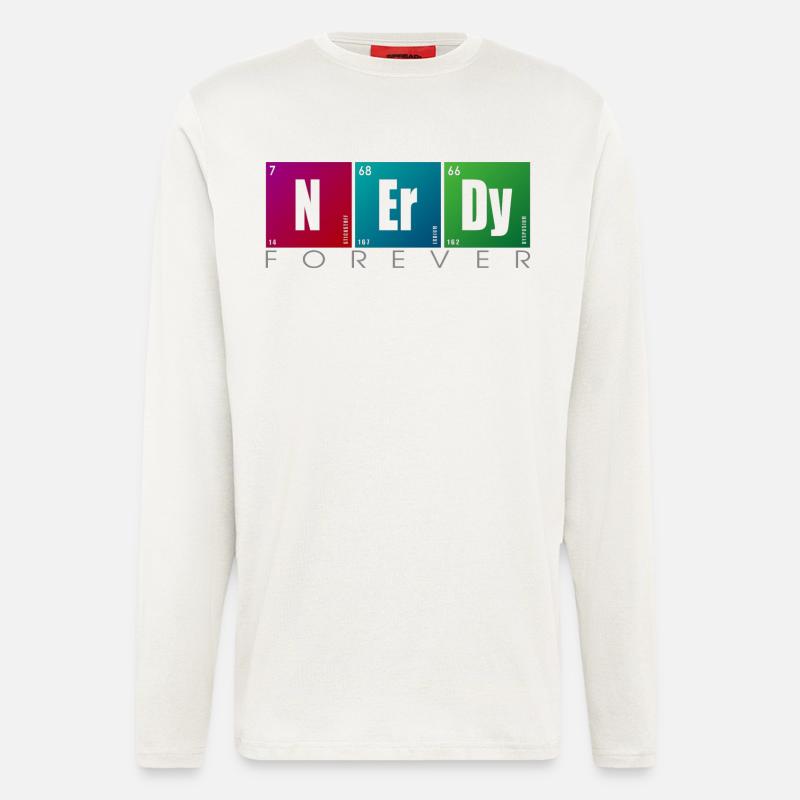 NERDY forever - NERDY Elements - Manches longues bio décontracté fabriqué en UE - OFF WHITE
