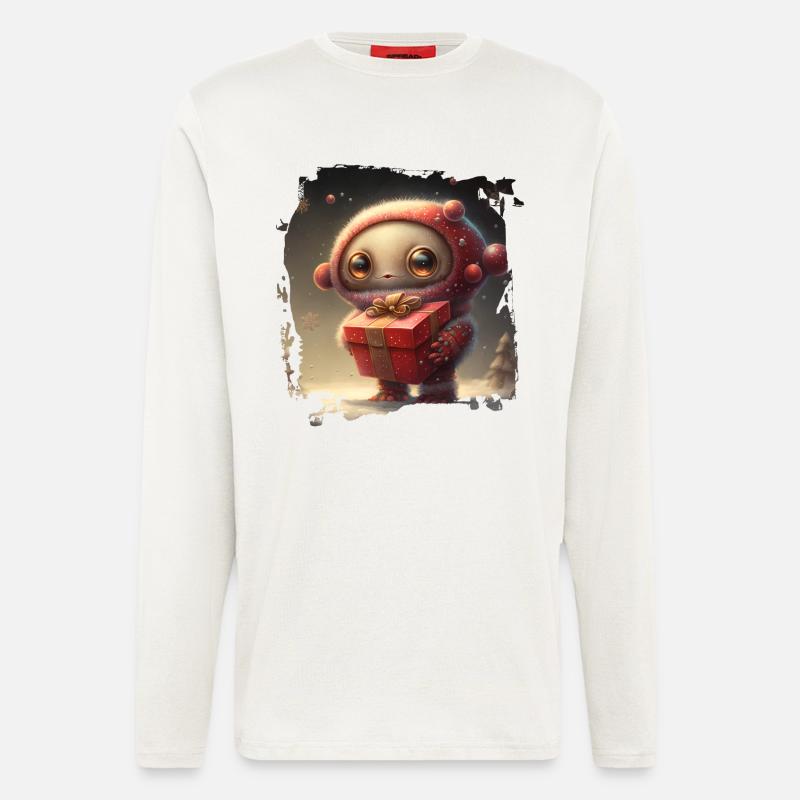 Cuddly space hero with gift - Longsleeve - made by SPREAD  - OFF WHITE