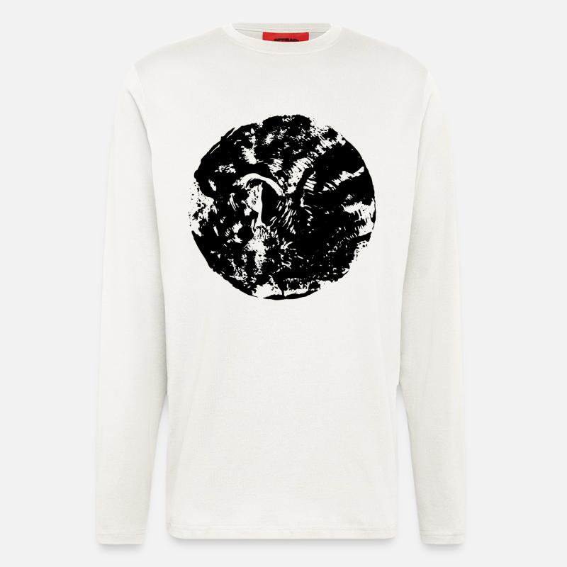 Schwarzer Kreis | Mond - Langarmshirt - made by SPREAD - OFF WHITE