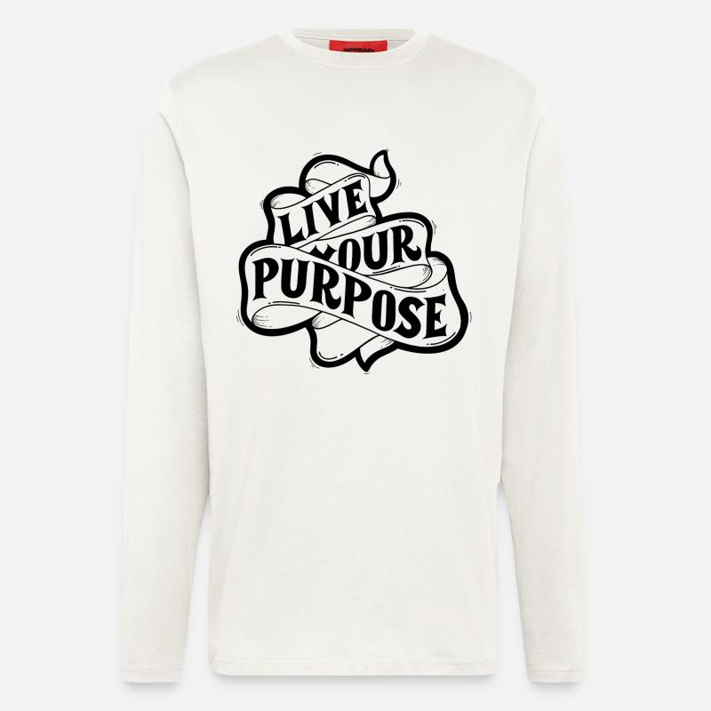 live your purpose - Langarmshirt - made by SPREAD  - OFF WHITE