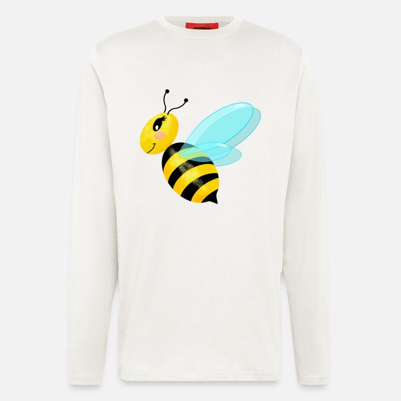 Fliegende anmutige Biene - Langarmshirt - made by SPREAD - OFF WHITE