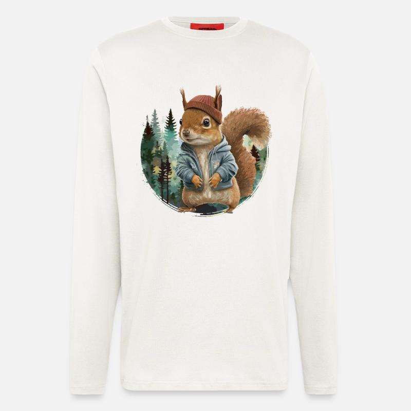 Niedliches Eichhörnchen - Langarmshirt - made by SPREAD  - OFF WHITE