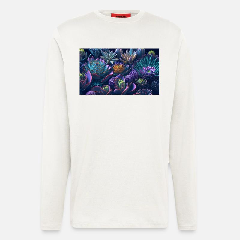 Sukkulenten Echeveria Geschenk - Langarmshirt - made by SPREAD  - OFF WHITE