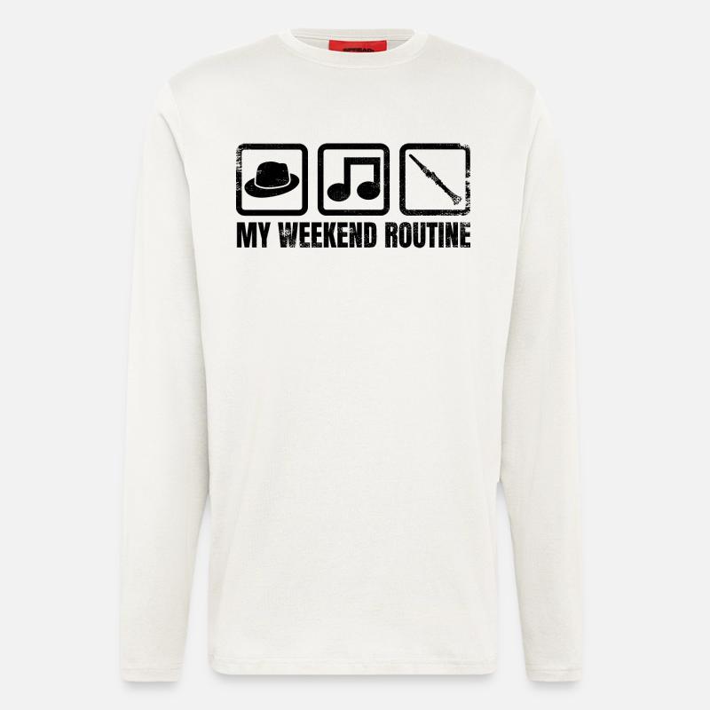 Ma routine du week-end - Manches longues bio décontracté fabriqué en UE - OFF WHITE