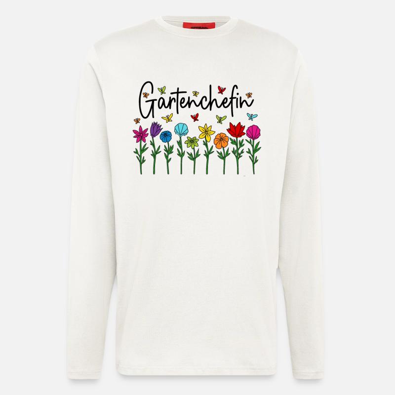 Garten Chefin Blumen Gartenarbeit Gartenchefin - Langarmshirt - made by SPREAD  - OFF WHITE
