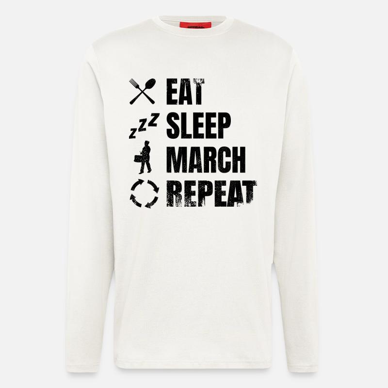 Eating, sleeping, drumming, repeating - Longsleeve - made by SPREAD  - OFF WHITE