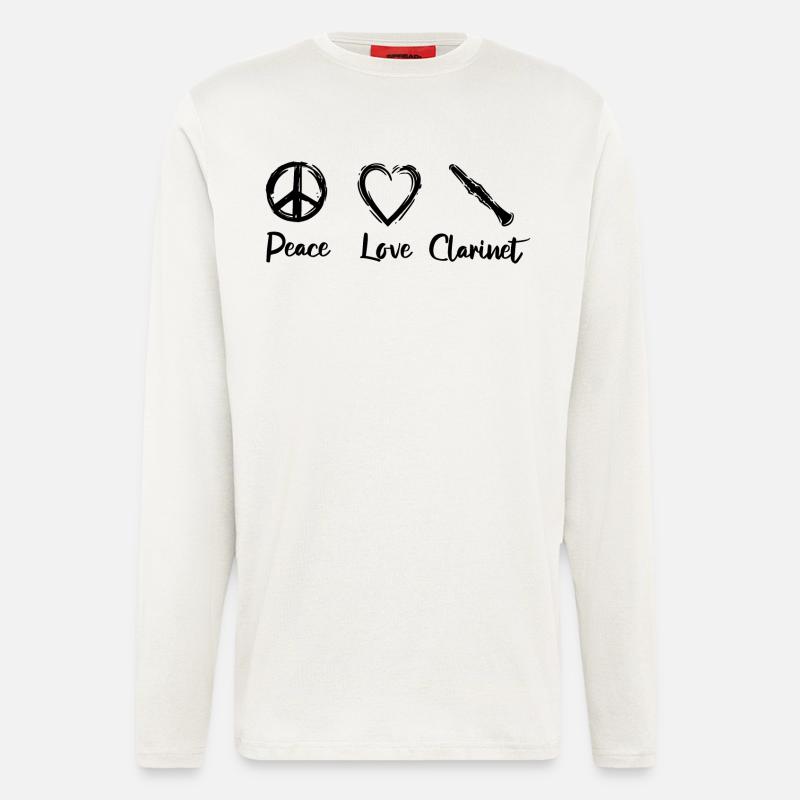 Ich liebe Klarinette - Langarmshirt - made by SPREAD  - OFF WHITE