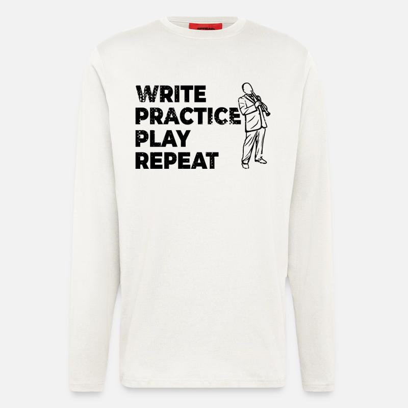 Motivierender Klarinetten Spruch - Langarmshirt - made by SPREAD  - OFF WHITE
