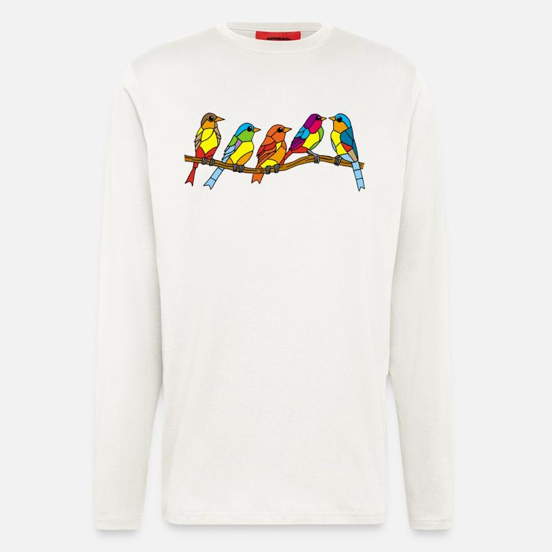 Vögel und Farben - Langarmshirt - made by SPREAD - OFF WHITE