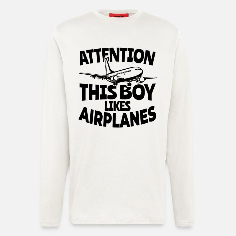 Garçon d’avion - Manches longues bio décontracté fabriqué en UE - OFF WHITE