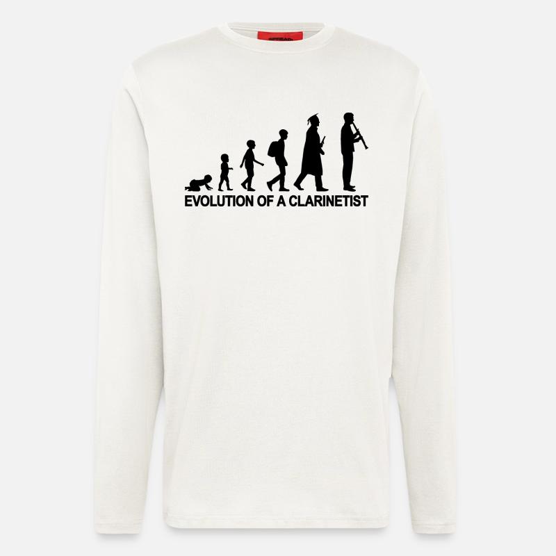 Evolution Of A Clarinetist - Langarmshirt - made by SPREAD  - OFF WHITE