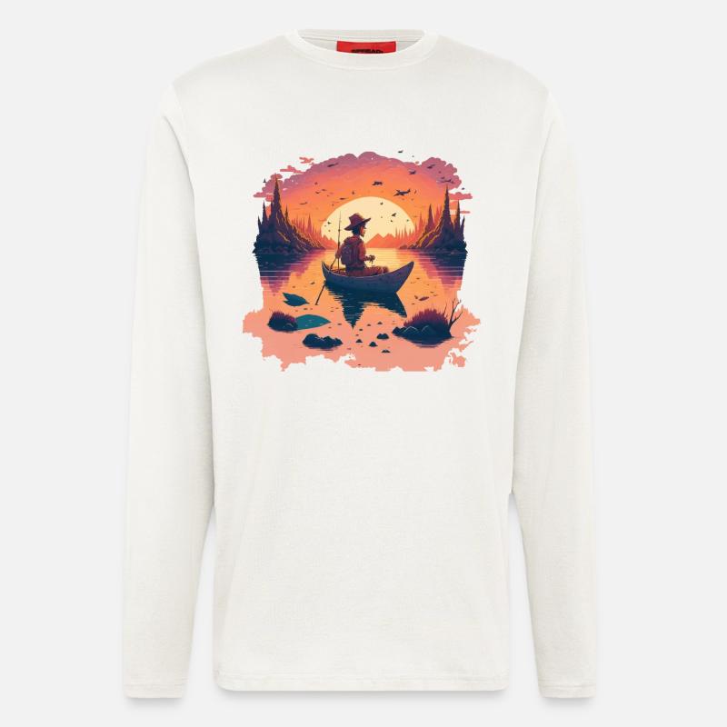 Fischer im Herbst - Langarmshirt - made by SPREAD  - OFF WHITE