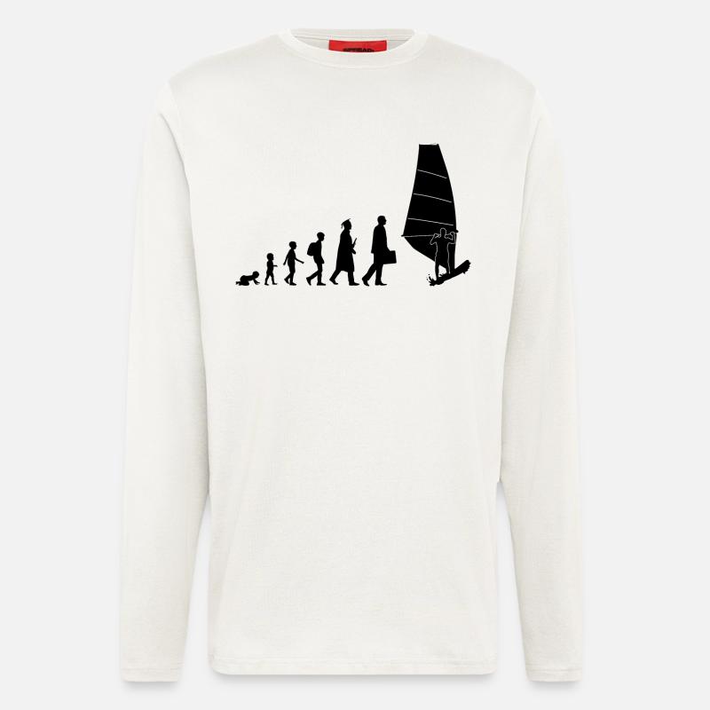Entwicklung des Windsurfens - Langarmshirt - made by SPREAD - OFF WHITE