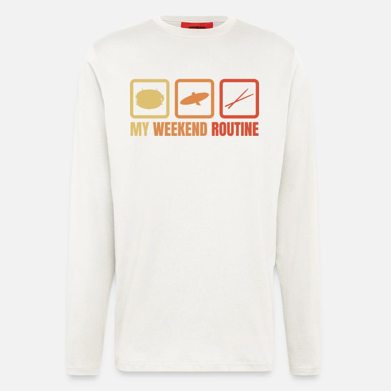 Ma routine du week-end - Manches longues bio décontracté fabriqué en UE - OFF WHITE