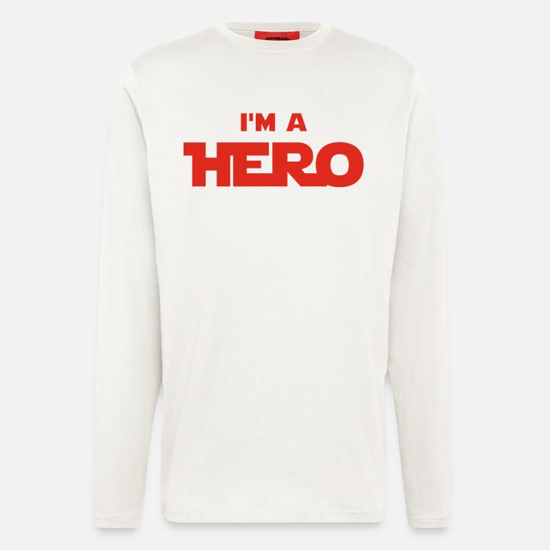 Ich bin ein Held (rot) - Langarmshirt - made by SPREAD  - OFF WHITE
