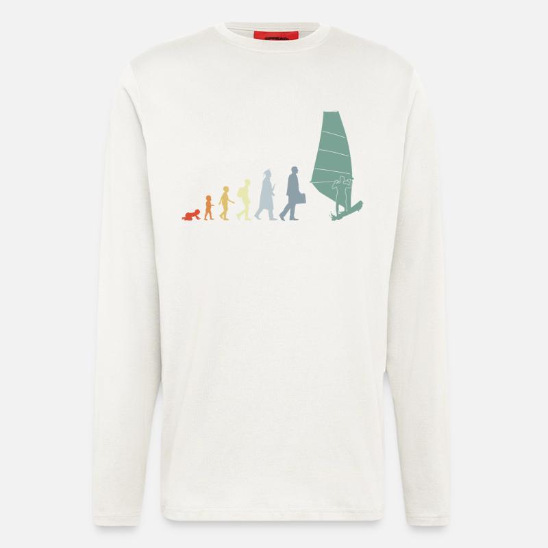 Vintage Windsurfer Evolution - Langarmshirt - made by SPREAD  - OFF WHITE