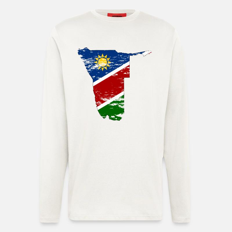 Namibia Landkarte used - Langarmshirt - made by SPREAD  - OFF WHITE