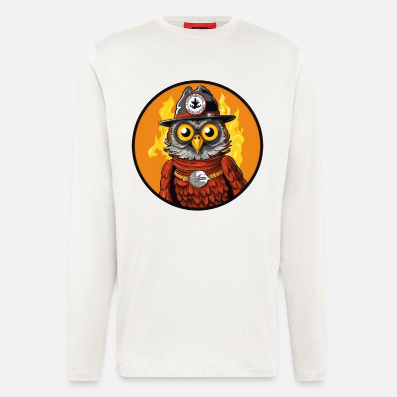 Feuerwehr Eule - Langarmshirt - made by SPREAD  - OFF WHITE