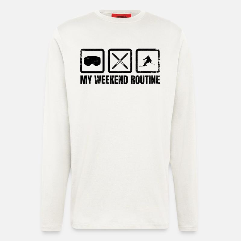 Skifahrer Wochenend Routine - Langarmshirt - made by SPREAD  - OFF WHITE