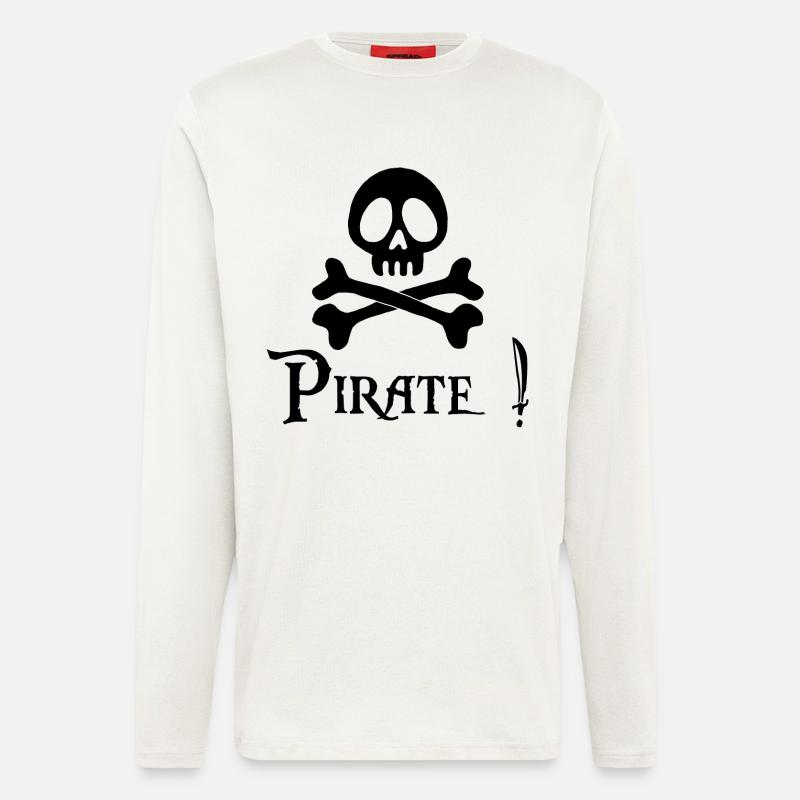 Pirat! (schwarz) - Langarmshirt - made by SPREAD  - OFF WHITE