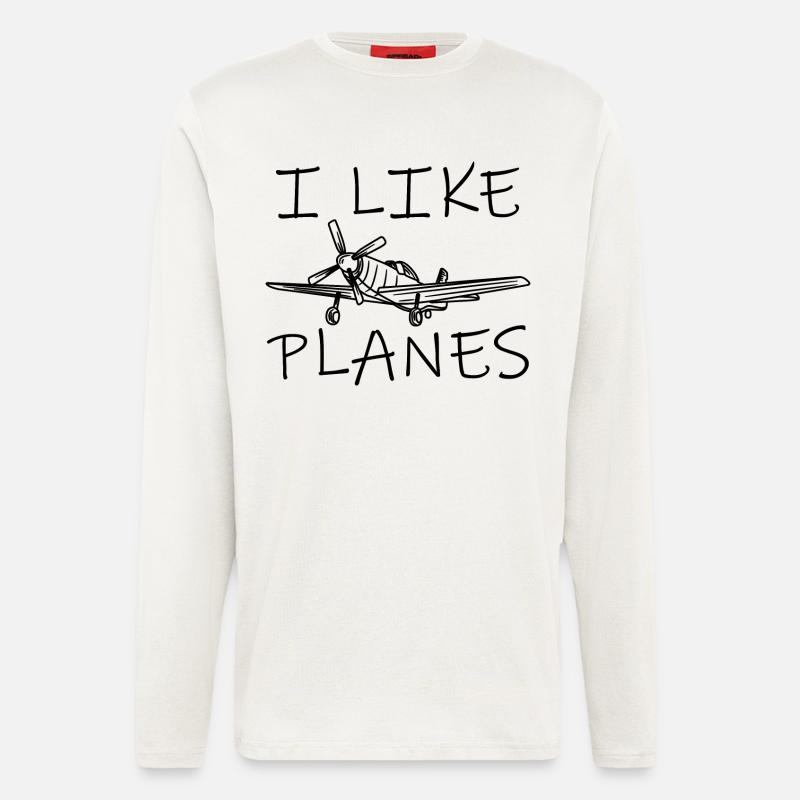 Flugzeug Enthusiast - Langarmshirt - made by SPREAD  - OFF WHITE