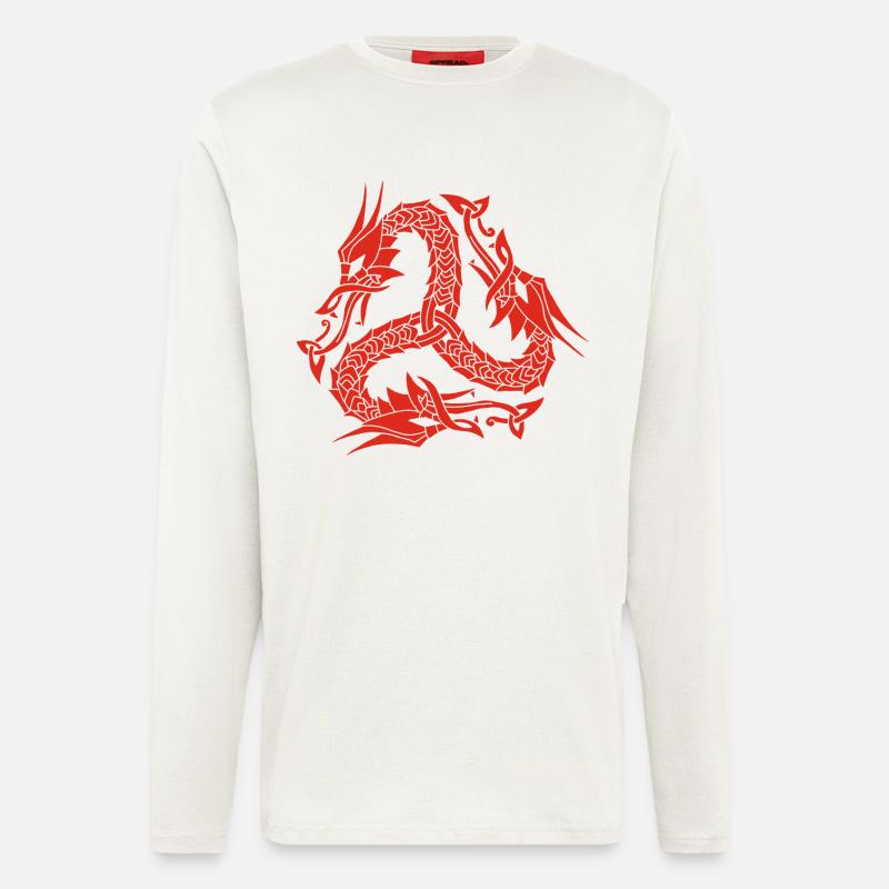 Keltische Rote Hydra - Langarmshirt - made by SPREAD  - OFF WHITE