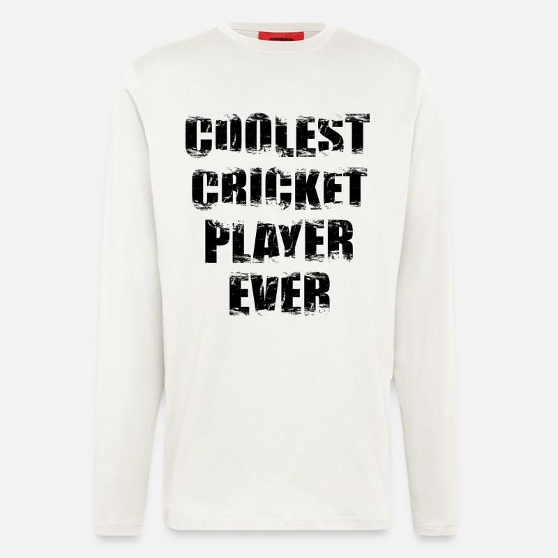 Cooler Kricketspieler - Langarmshirt - made by SPREAD  - OFF WHITE