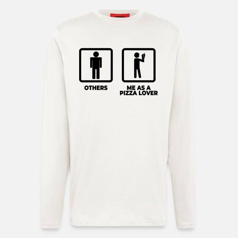 Pizza Strichfiguren - Langarmshirt - made by SPREAD  - OFF WHITE