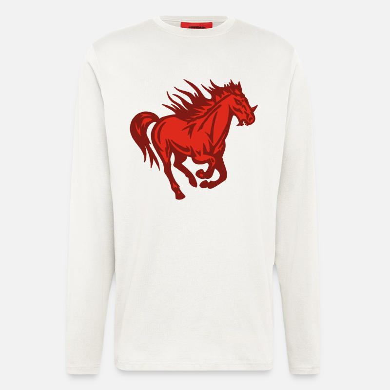 Dämonisches Pferd - Langarmshirt - made by SPREAD  - OFF WHITE