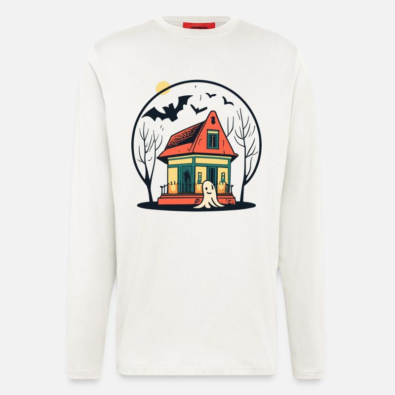 Haunted House Ghost - Langarmshirt - made by SPREAD  - OFF WHITE