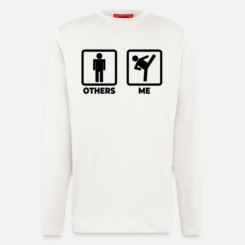 Kickbox Strichmännchen - Langarmshirt - made by SPREAD  - OFF WHITE