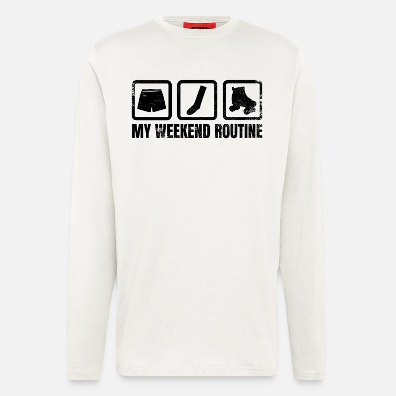 Rollschuhläufer Wochenende - Langarmshirt - made by SPREAD  - OFF WHITE