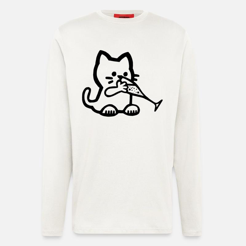 Das Kätzchen hat Durst - Langarmshirt - made by SPREAD  - OFF WHITE