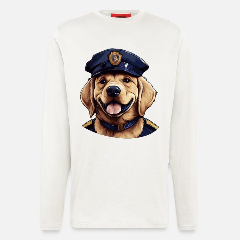 Hunde Polizei - Langarmshirt - made by SPREAD  - OFF WHITE