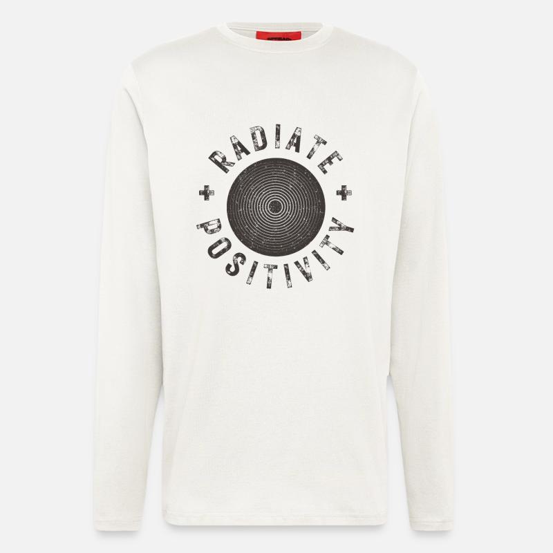 Exuding positivity modern distressed style - Longsleeve - made by SPREAD  - OFF WHITE