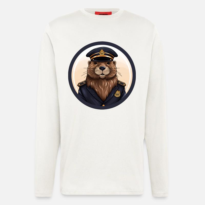 Biber Polizei - Langarmshirt - made by SPREAD  - OFF WHITE