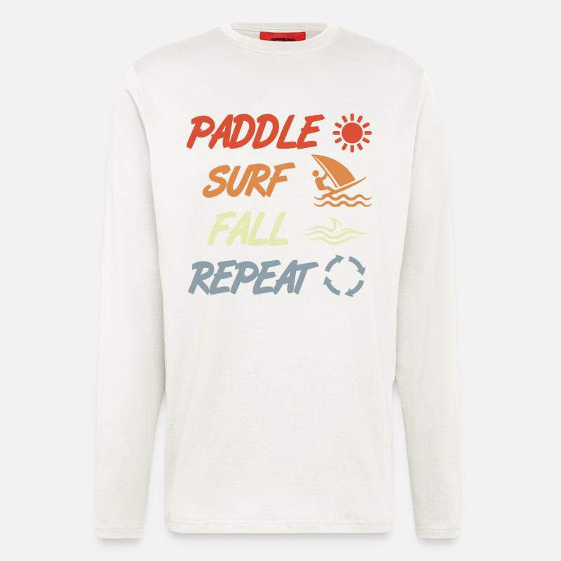 paddling, surfing, falling, repeating - Longsleeve - made by SPREAD  - OFF WHITE