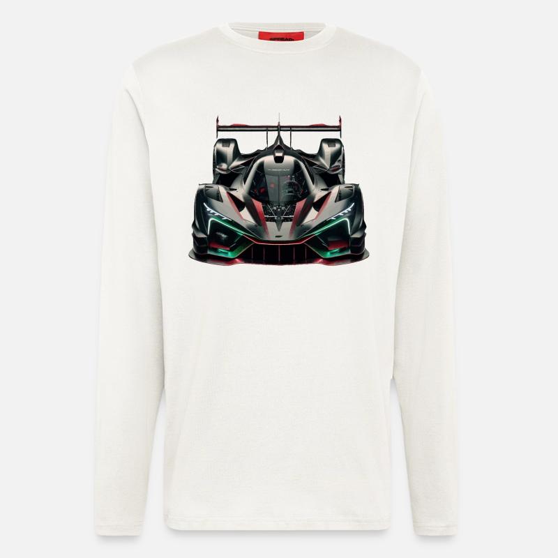 Extrem leistungsstarker, futuristischer, ultramoderner Rennwagen - Langarmshirt - made by SPREAD  - OFF WHITE